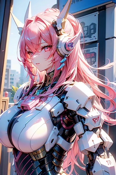 Super Detail, High Detail, high quality, best quality, High resolution，a female robot(daji : 1.2)，Beautiful female robot,beautiful clear face，mechanical body(whole body machinery，body curve，Large size chest)，Mechanical armor,Daji，Mechanization，機械Daji(Robot...