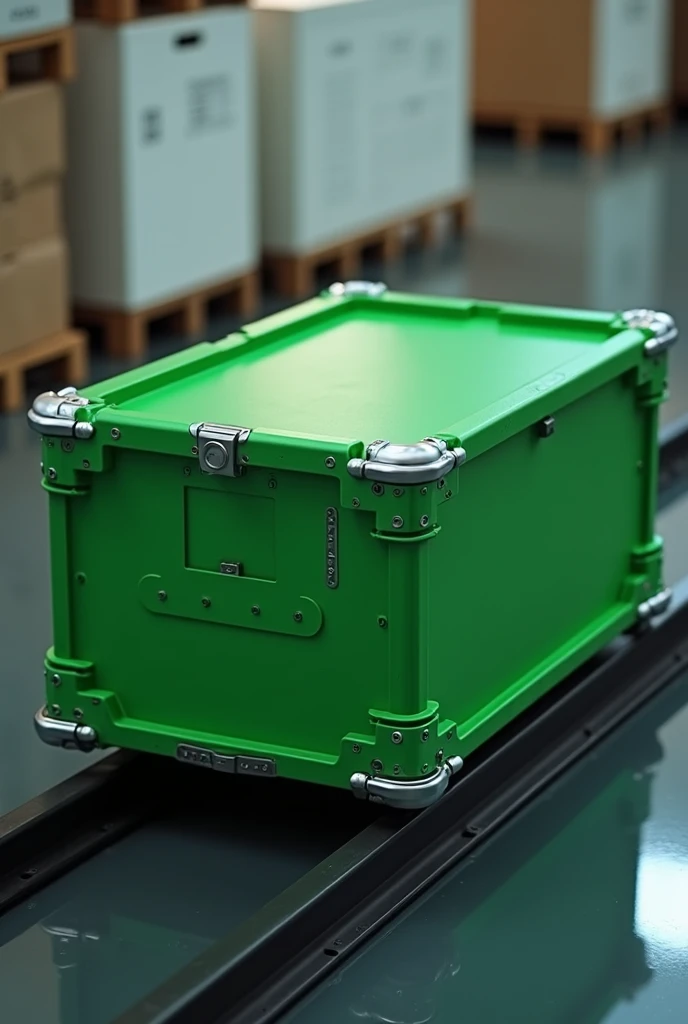 Green color track container box 