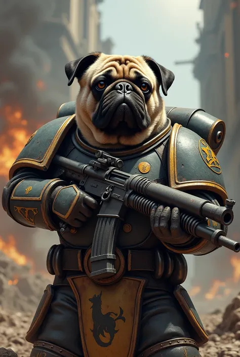 Pug Space Marine Warhammer 40000 Wounded