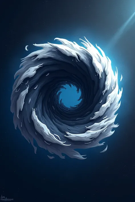 I want a space vortex. Black, white and a little blue. With space behind it. A logo for my unnamed YouTube channel, I want something a little more cartoonish I want smaller. I want a very realistic space behind. Dont change the vortex , decrease the size o...