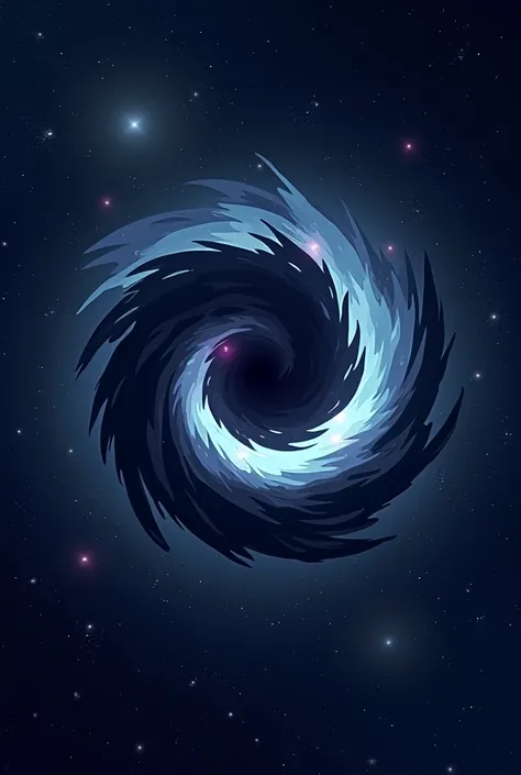 I want a space vortex. Black, white and a little blue. With space behind it. A logo for my unnamed YouTube channel, I want something a little more cartoonish I want smaller. I want a very realistic space behind. Dont change the vortex , decrease the size o...