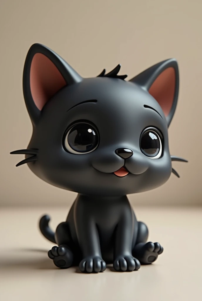 Cute black cat figure, 3-body size