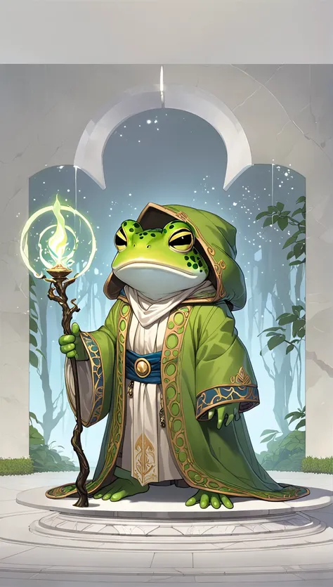 masterpiece, best quality, good quality, highly detailed, sorcerer humanoid toad, modern aesthetics