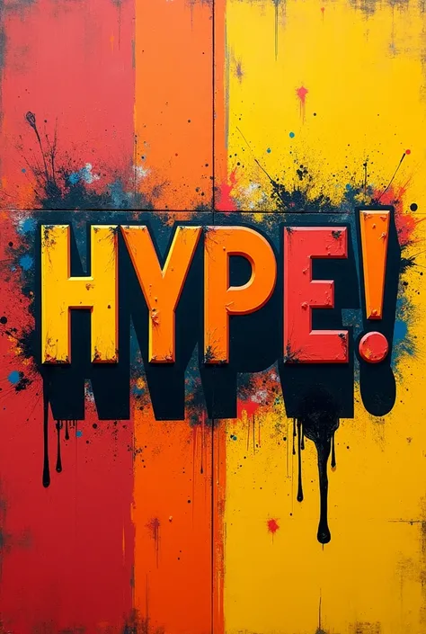 Stencil Word Painting, "HYPE!"