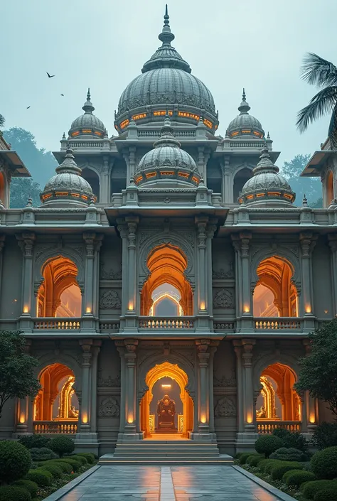 Future type Indian temple with electrical plans 