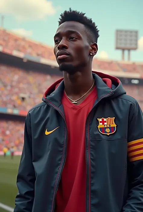 Un jeune footballeur togolais qui rêve dêtre un joueur de football professionnel signe au FC Barcelone et à été présenté au supporteurs Barcelonais remporte le ballon dor à Paris en veste 
