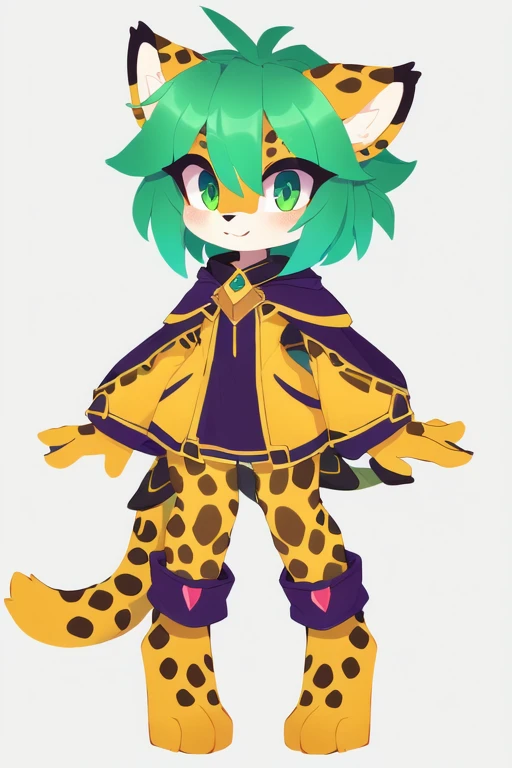 drawing of a cat with green hair and a yellow outfit, of anthro leopard warlock, full body adoptable, humanoid cheetah, colored sketch, anthro gecko, fully colored, chibi monster girl, full body portrait of a zentaur, character adoptable, colored lineart, ...