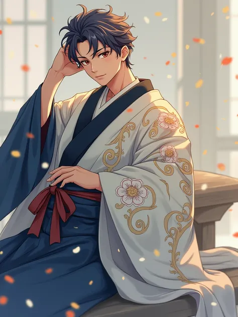 Man wearing kimono　anime