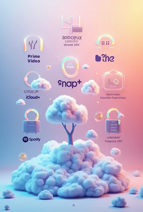 Affiche d’abonnement hd basé sur prime vidéo, crunchyroll, snap+, iCloud+, MyCANAL, Spotify,