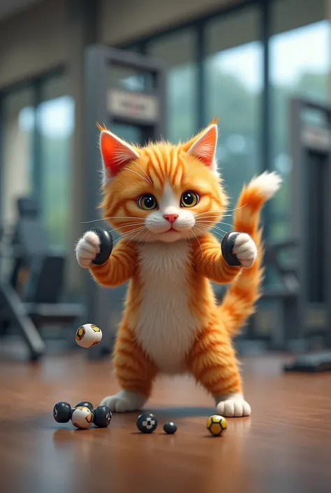 The cat goes to the gym, makes love to the little things and gets a little body