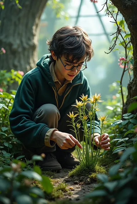 Harry potter is feeding plant
