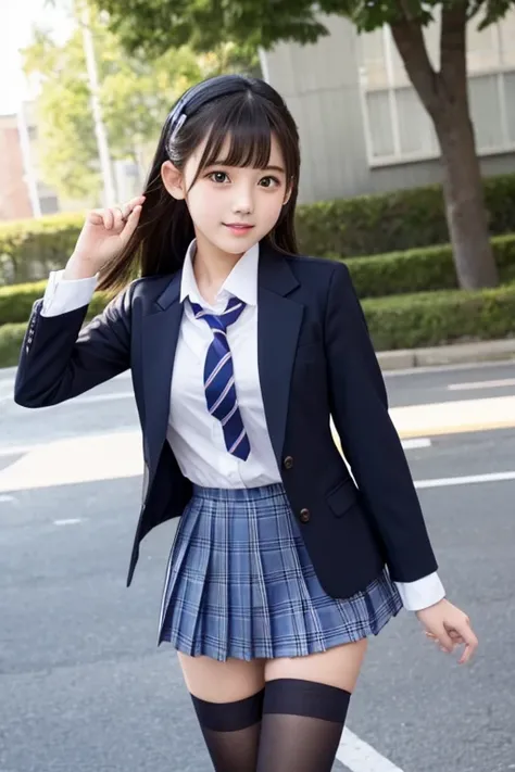 Cute Girls､High school girl､Idol､uniform､blazer､stockings､mini skirt､See-through､Fluttering in the wind