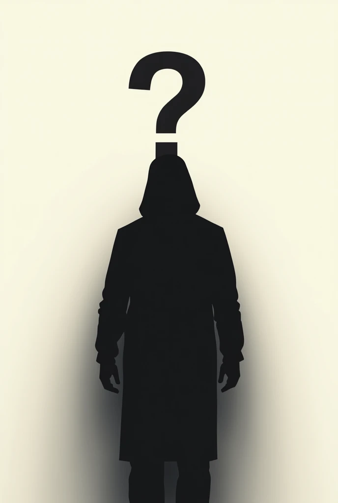 A silhouette of a person with a question mark, representing the mystery surrounding Satoshi Nakamotos identity.