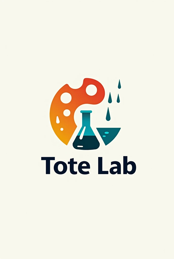 Create a logo entitled TOTE LAB with a design of art and laboratory 