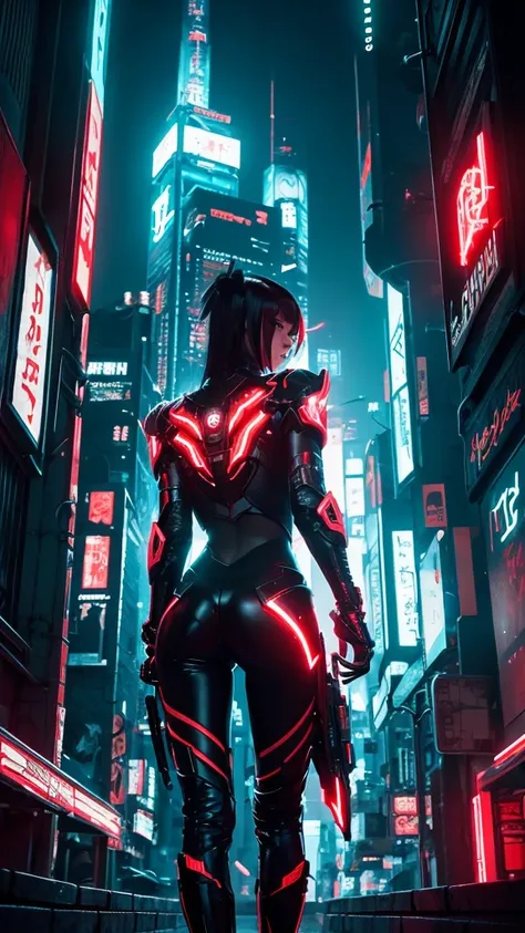 ((Best Quality)), ((masterpiece)), (detailed), background, Game, Abstract Neon Sci-Fi, theme, Cyberpunk,Black and silver and red and white, dynamic, future, Anime Style, Bright,  landscape, no human,
