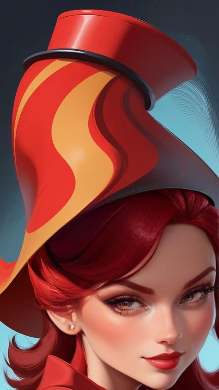 cartoon of a woman with a red hat and a red shirt, cartoon digital painting, in style of digital illustration, cartoon artstyle, cartoon digital art, close up character, closeup character portrait, character art closeup, 7 0 mm. digital art, stylized digit...