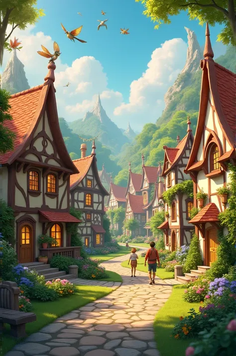 Community of people and houses, can make the image looks like enchanted 
