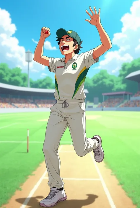 2d cricket bowler celebration in anime