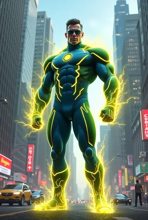 make a picture of a superhero named energy man
