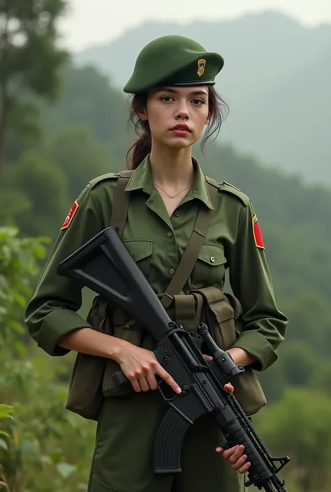 A femboy , of the Brazilian army , carrying an FN fall rifle 