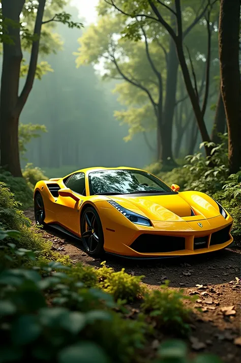 Yellow fararry in a forest 