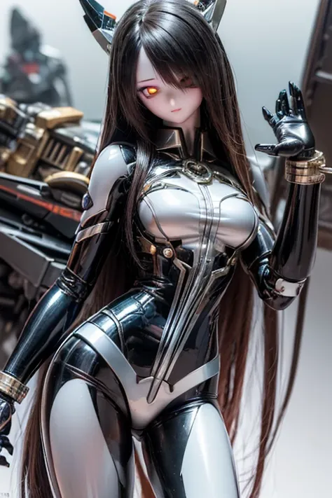 (SFW:2), photorealistic, realistic photo, 8k, ((highest quality)), ((masterpiece)), (extremely detailed), kukolnydom, doll, mecha musume, mechanical parts, robot joints, head gear, (mature woman, 21yo, 21_years_old, solo:1.6), (cowboy shot, stylish pose, s...