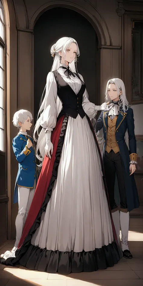 Tall people in Swedish schools in the 18th century、Beautiful woman with white hair