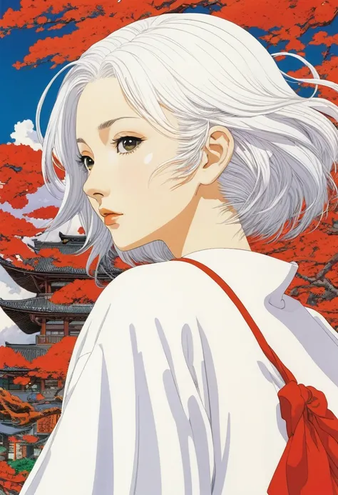 White Hair, by Satoshi Kon. (best quality, masterpiece, photorealistic), very aesthetic, perfect composition, intricate details, ultra-detailed, vivid colors