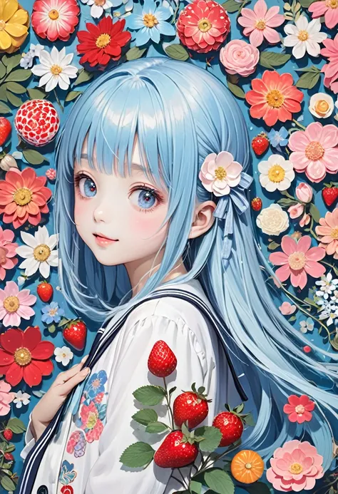 masterpiece, best quality, extremely detailed, (illustration, official art:1.1), 1 girl ,(((( light blue long hair)))), ,(((( light blue long hair)))),light blue hair, , long hair ((blush)) , cute face, big eyes, masterpiece, best quality,(((((a very delic...