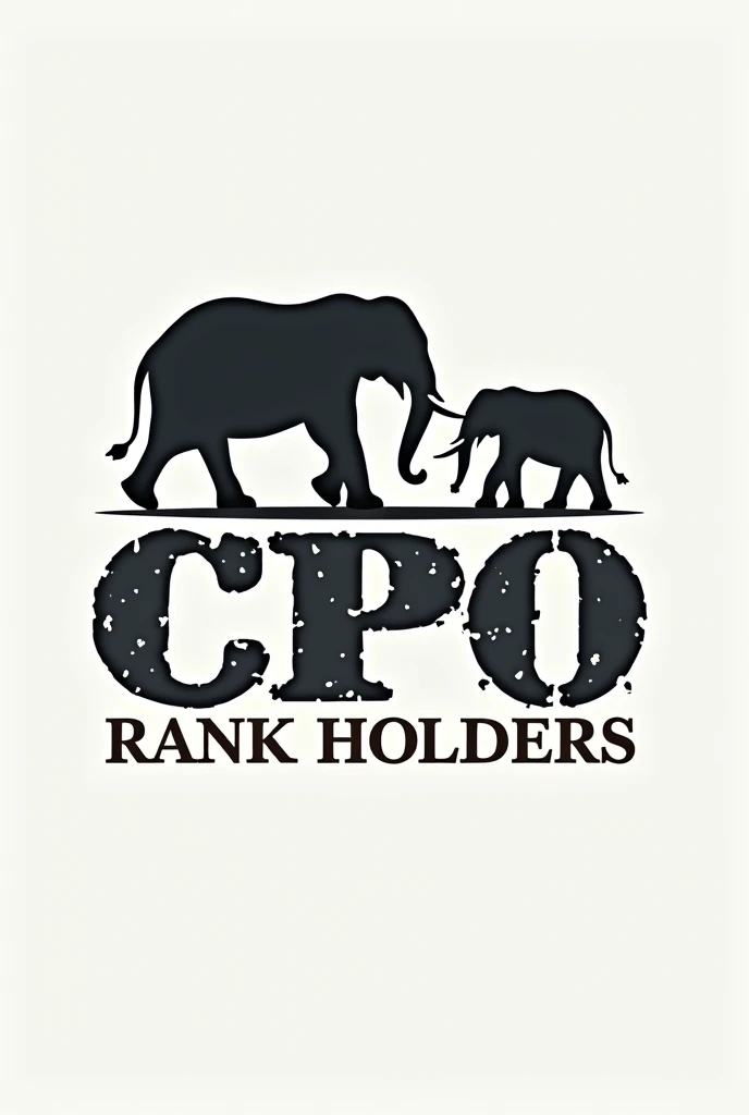 Create a logo with a writing " ALL KERALA CPO RANK HOLDERS 537/2022 " with a photo of elephant