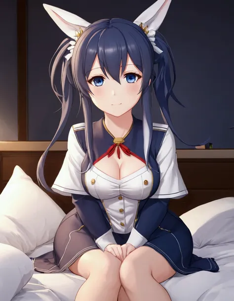 Anime girl sitting on the bed, Detailed details. Front line girls, From the video game Azur Lane, from Front line girls, Azur Lane characters, Ahegao, Front line girls cg, Azure Lane Style, Front line girls style, I will do it for you too., Front line girl...