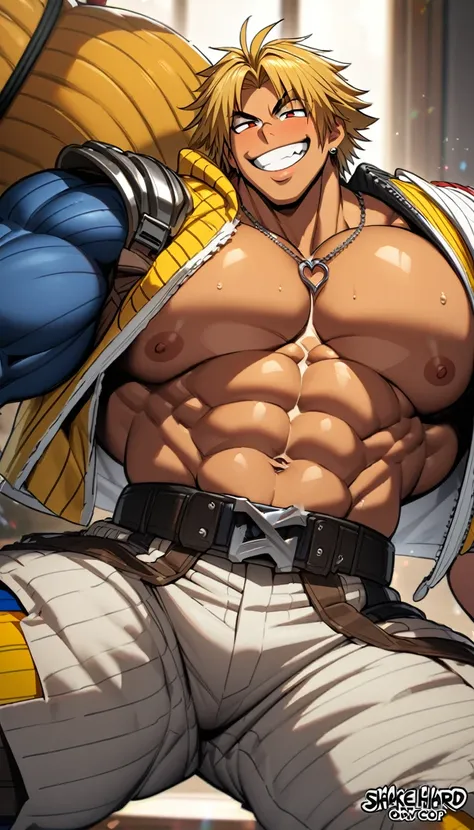 highest quality,huge muscles,full color,tidus,massive ,smile wickedly,open shirt,shake hard,devil&#39;s wings and tail,huge erec...