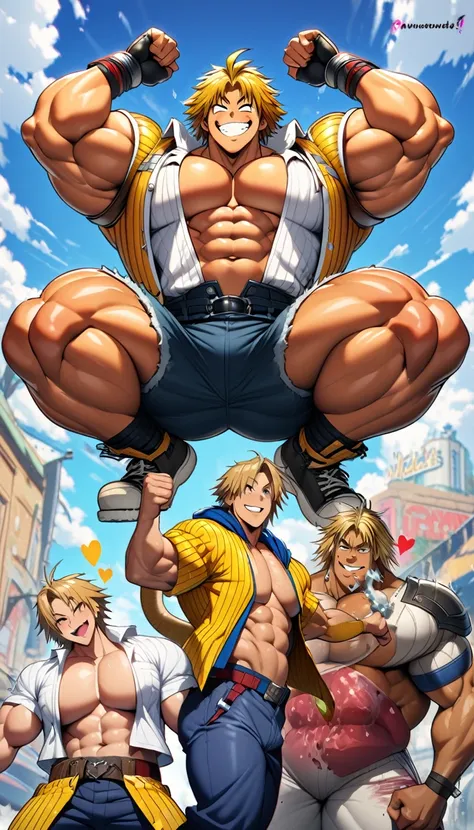 highest quality,huge muscles,full color,tidus,massive ,smile wickedly,open shirt,shake hard,devil&#39;s wings and tail,huge erec...