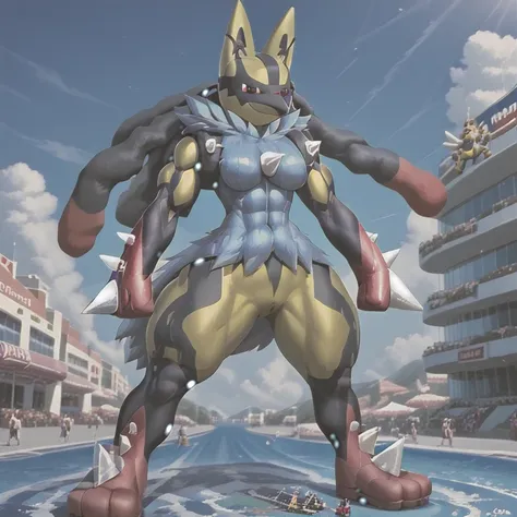 (masterpiece. official art. 8k. best quality. detailed full body. full body.)

(situation 1 : dominating mega_lucario. mega_luca...