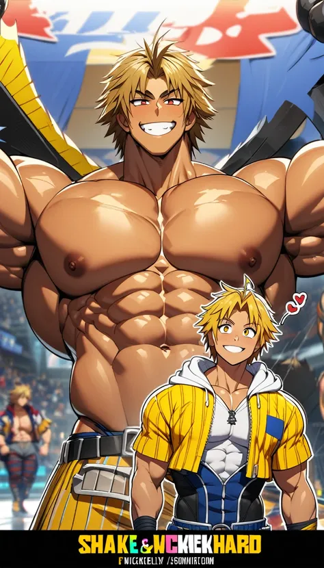 highest quality,huge muscles,full color,tidus,massive ,smile wickedly,open shirt,shake hard,devil&#39;s wings and tail,huge erec...