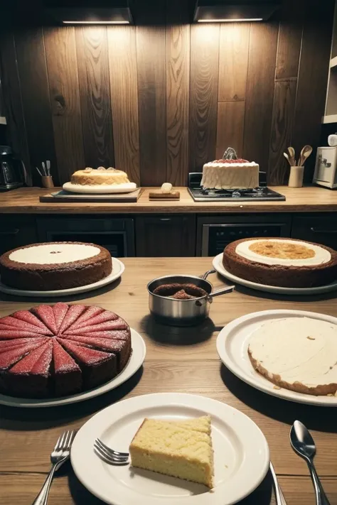 tables ready to cook cake illustration