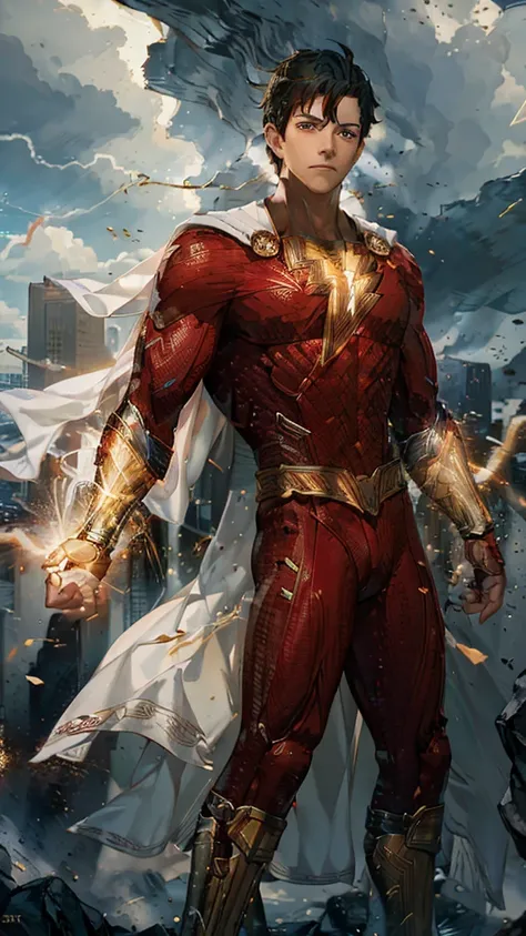 masterpiece, billy batson,anime,8k resolution, ultra detailed, anatomically correct ,high definition art,high brightness,ultra g...