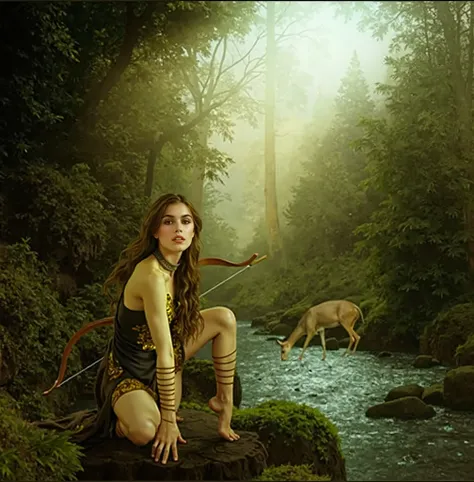 kaia gerber as artemis goddess of the hunt
