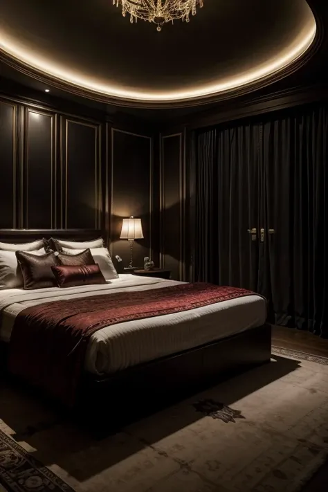 DARK LUXURY ROOM AT NIGHT