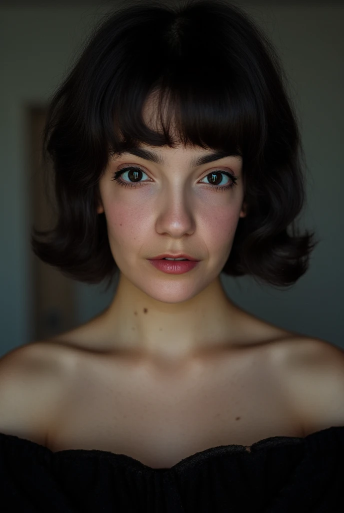 dark short haired beautiful woman in her 20s