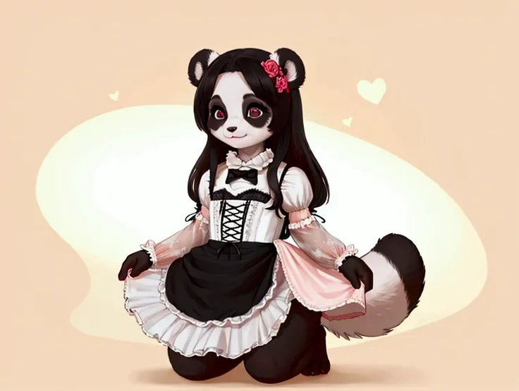 full body, panda girl, lolita fashion 