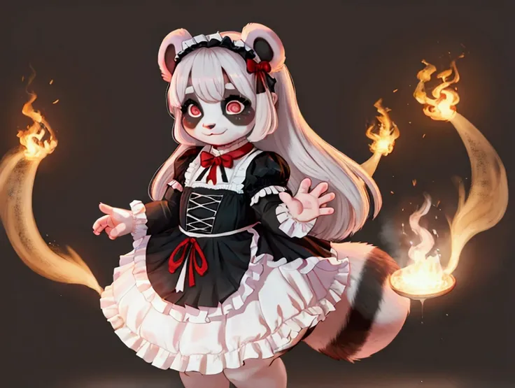 ((full body)), panda girl, lolita fashion