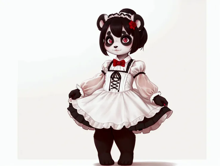 ((((full body)))), panda girl, lolita fashion