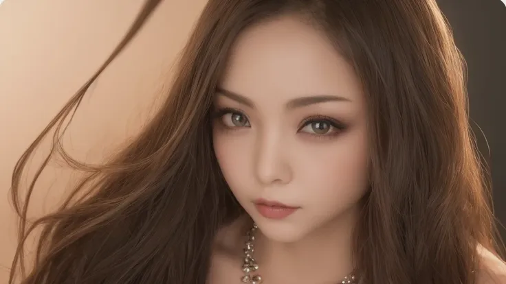 tabletop、close-up shot of face、(8k、raw photos、best quality、masterpiece: 1.2)、gothic makeup:1.4、beautiful big brown eyes、glowing ...