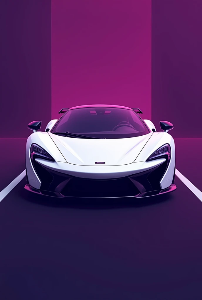 Hyper Car Logo with White and Purple colour ONLY and A White Hyper Car Front vector art on it.