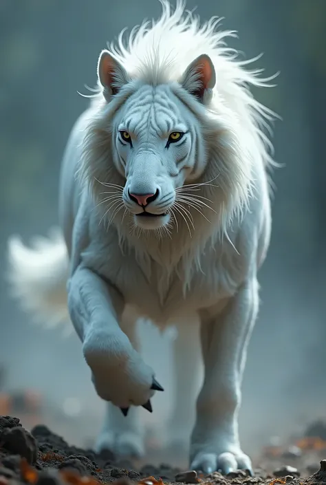 a white horse and white tiger hybrid, detailed fur textures, highly detailed, realistic, photorealistic, sharp focus, extremely detailed, 8k, masterpiece, dramatic lighting, dramatic shadows, dramatic colors, dramatic atmosphere, dramatic pose, dynamic act...