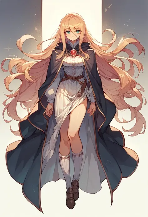 princess knight girl, long hair. cloak. sock, beautiful, long hair 