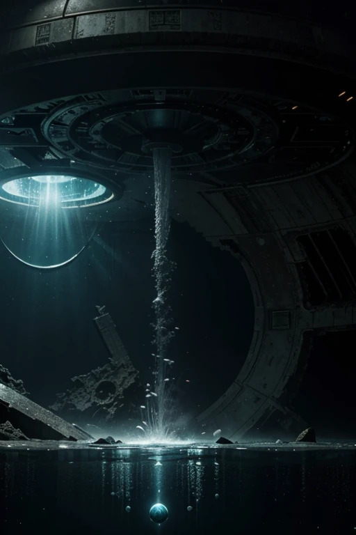 Stargate , alien , Spaceship wreckage , deep sea , In the water , Submerged City , Science fiction , Mysterious , Unlucky ,