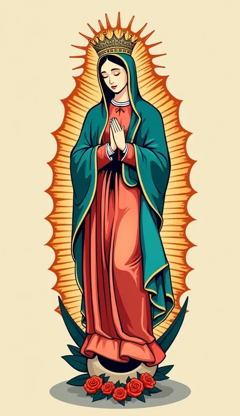 Korean comics, Our Lady of Guadalupe, Thick outline, Flat Color