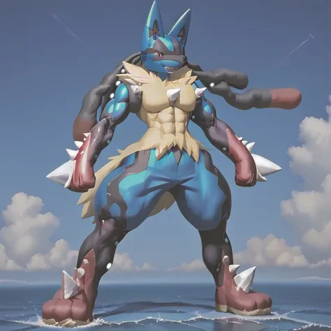 (masterpiece. official art. 8k. best quality. detailed full body. full body.)

(situation 1 : dominating mega_lucario. mega_luca...